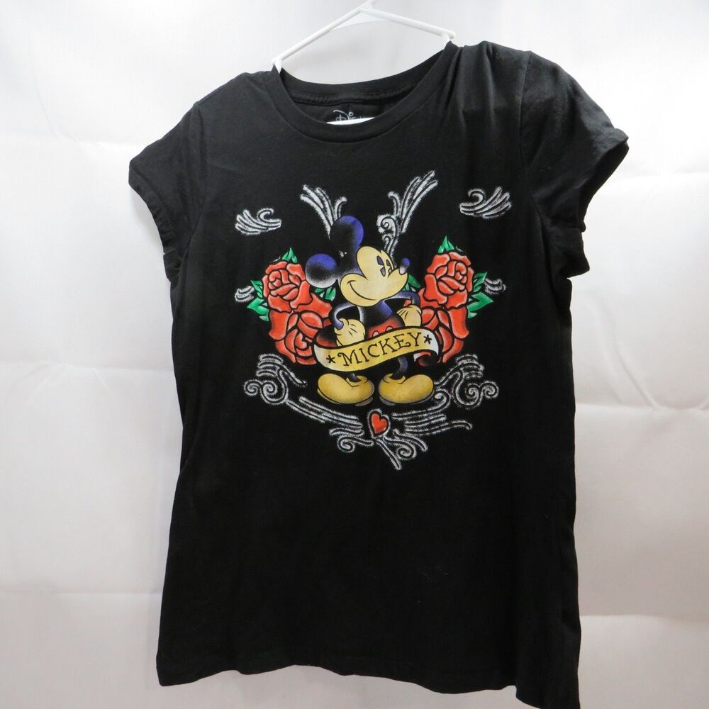 Disney Mickey Roses Youth Extra Large 18" chest Shirt